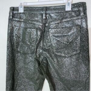 HUDSON Holly High-Rise Flare Jean Glitter Metallic Silver Flared Womens 32 Waist